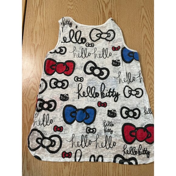 B6 Women’s Junior’s Hello Kitty Print Semi Sheer Tank Off White size Medium - Picture 3 of 4